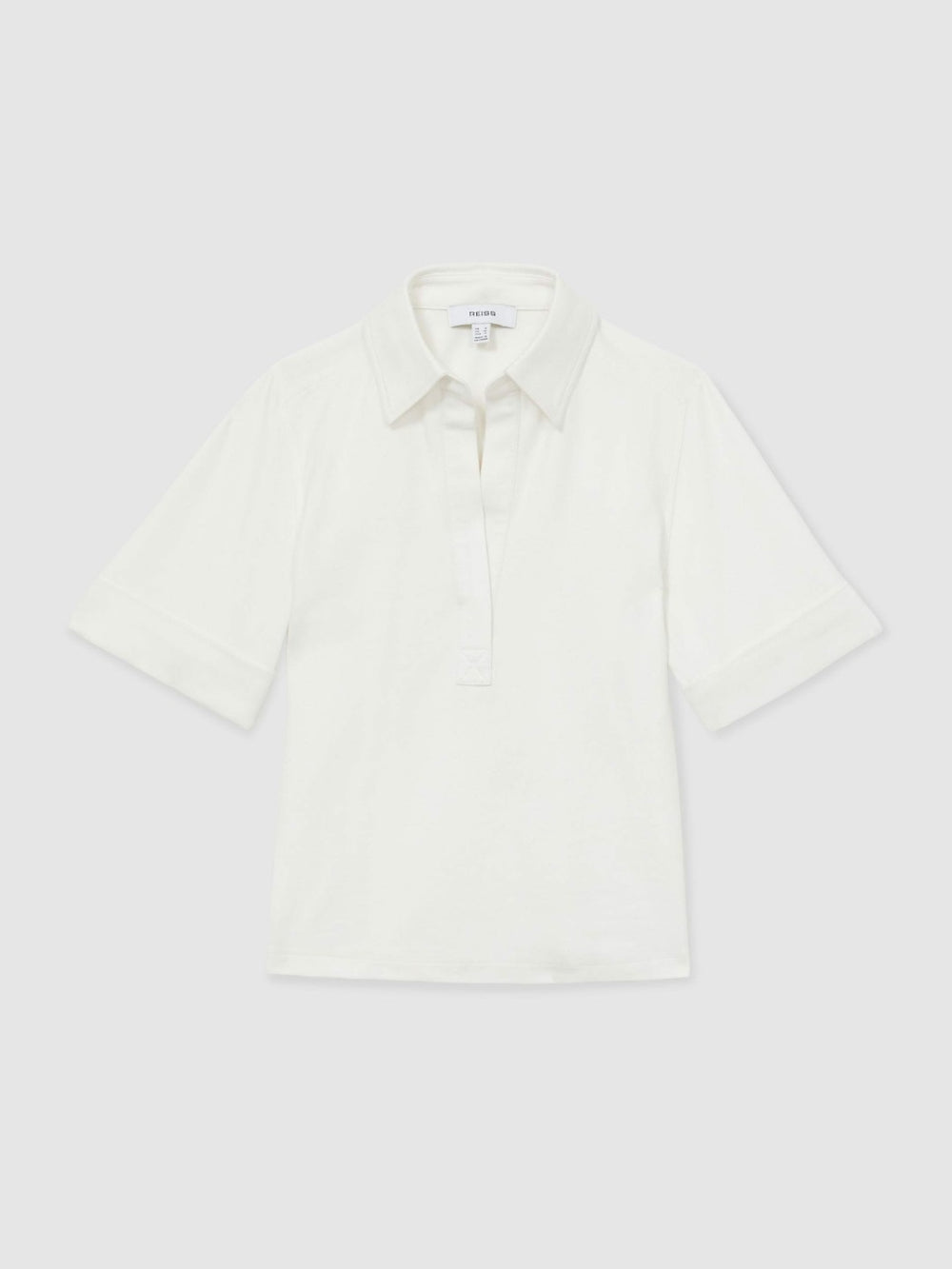 Open-Collar Polo Shirt Cream | Women