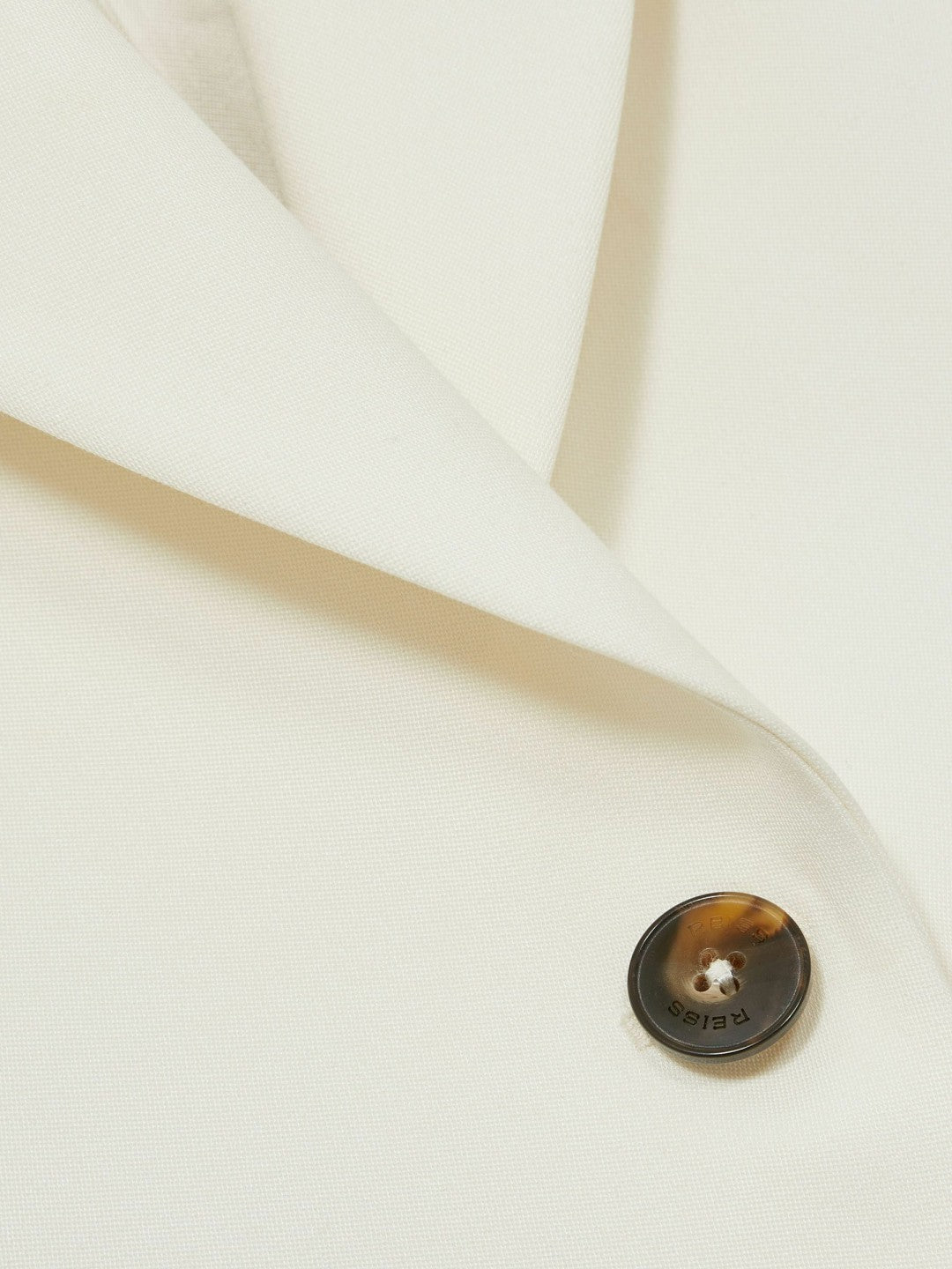 Petite Single-Breasted Peak-Lapel Tailored Blazer Cream | Women