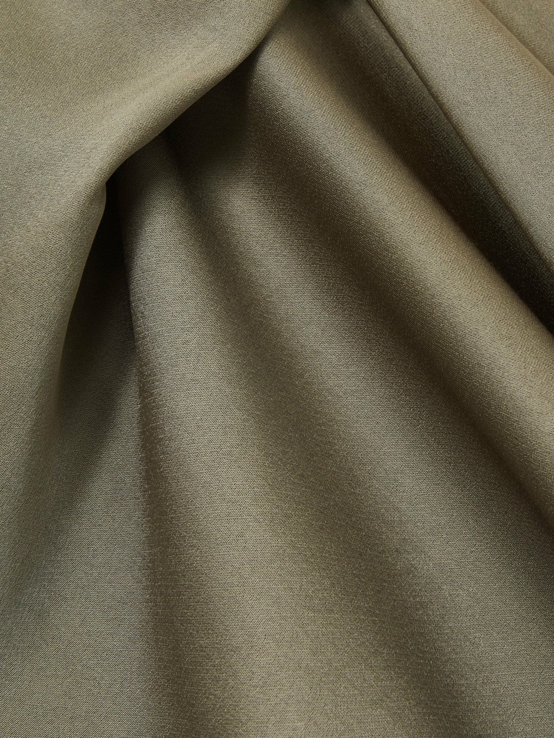 Satin Drape Tuck Midi Dress Khaki | Women