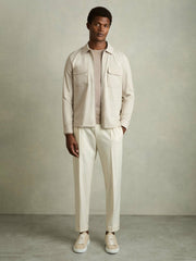 Technical Zip-Through Overshirt Stone | Men