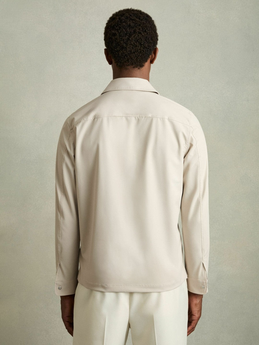 Technical Zip-Through Overshirt Stone | Men