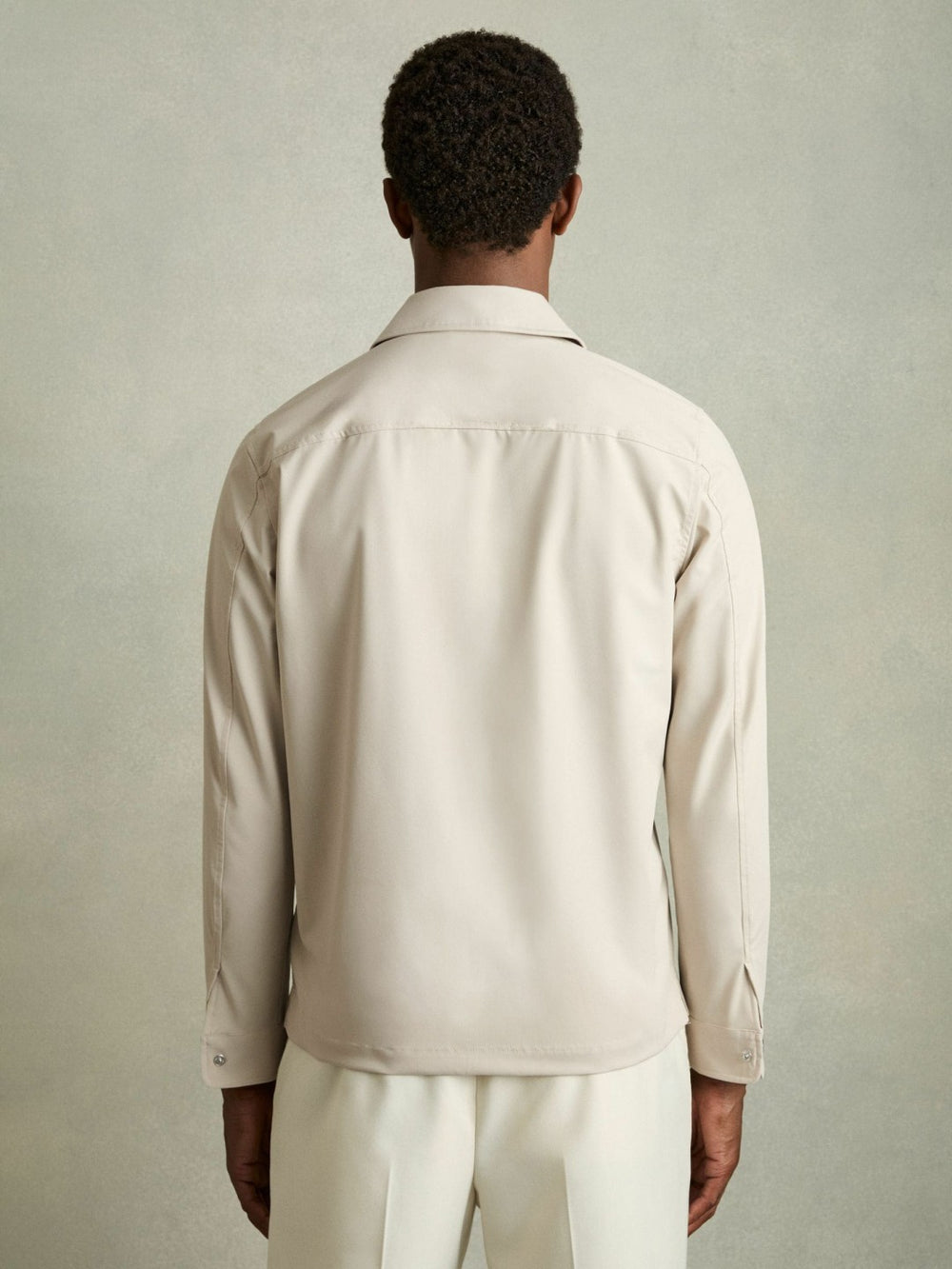 Technical Zip-Through Overshirt Stone | Men