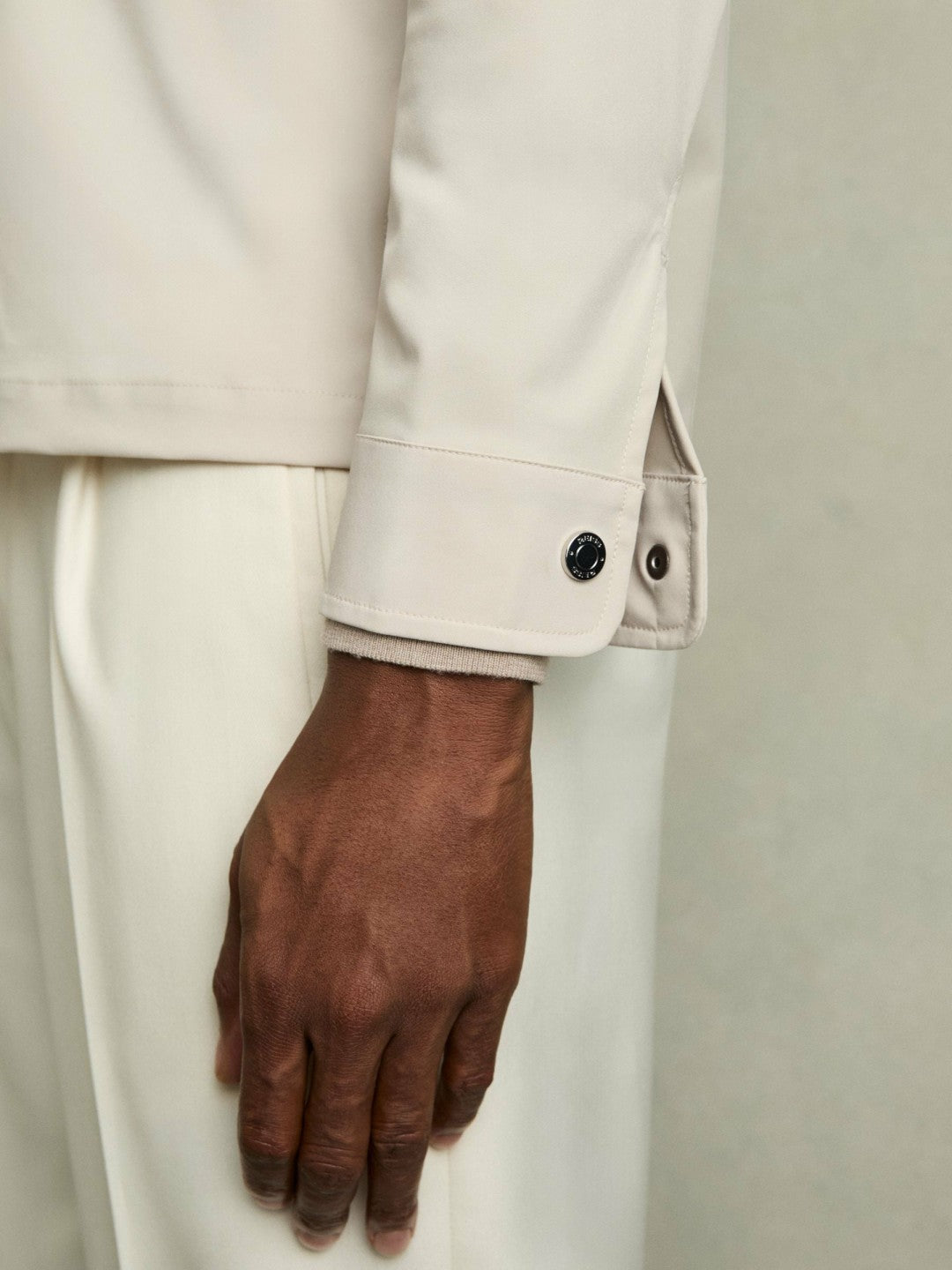 Technical Zip-Through Overshirt Stone | Men