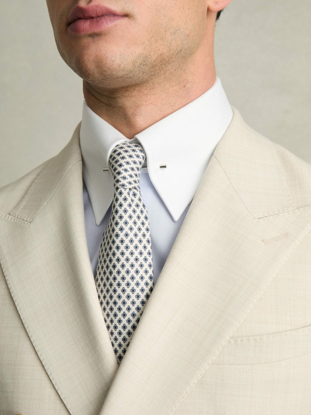 Regular-Fit Cotton Pin-Collar Shirt Contrast S Blue | Men
