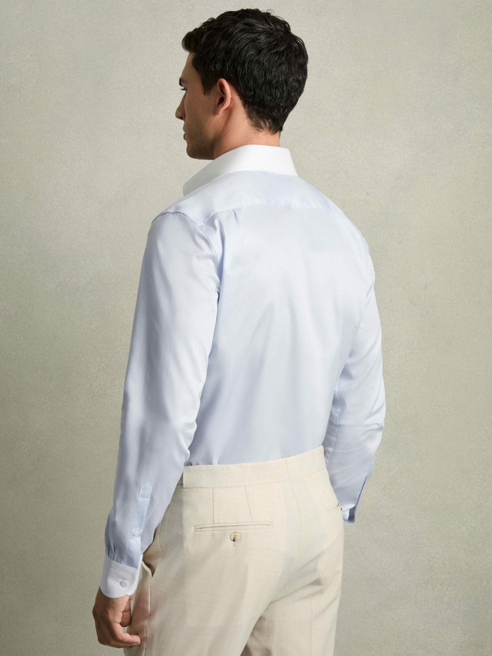 Regular-Fit Cotton Pin-Collar Shirt Contrast S Blue | Men