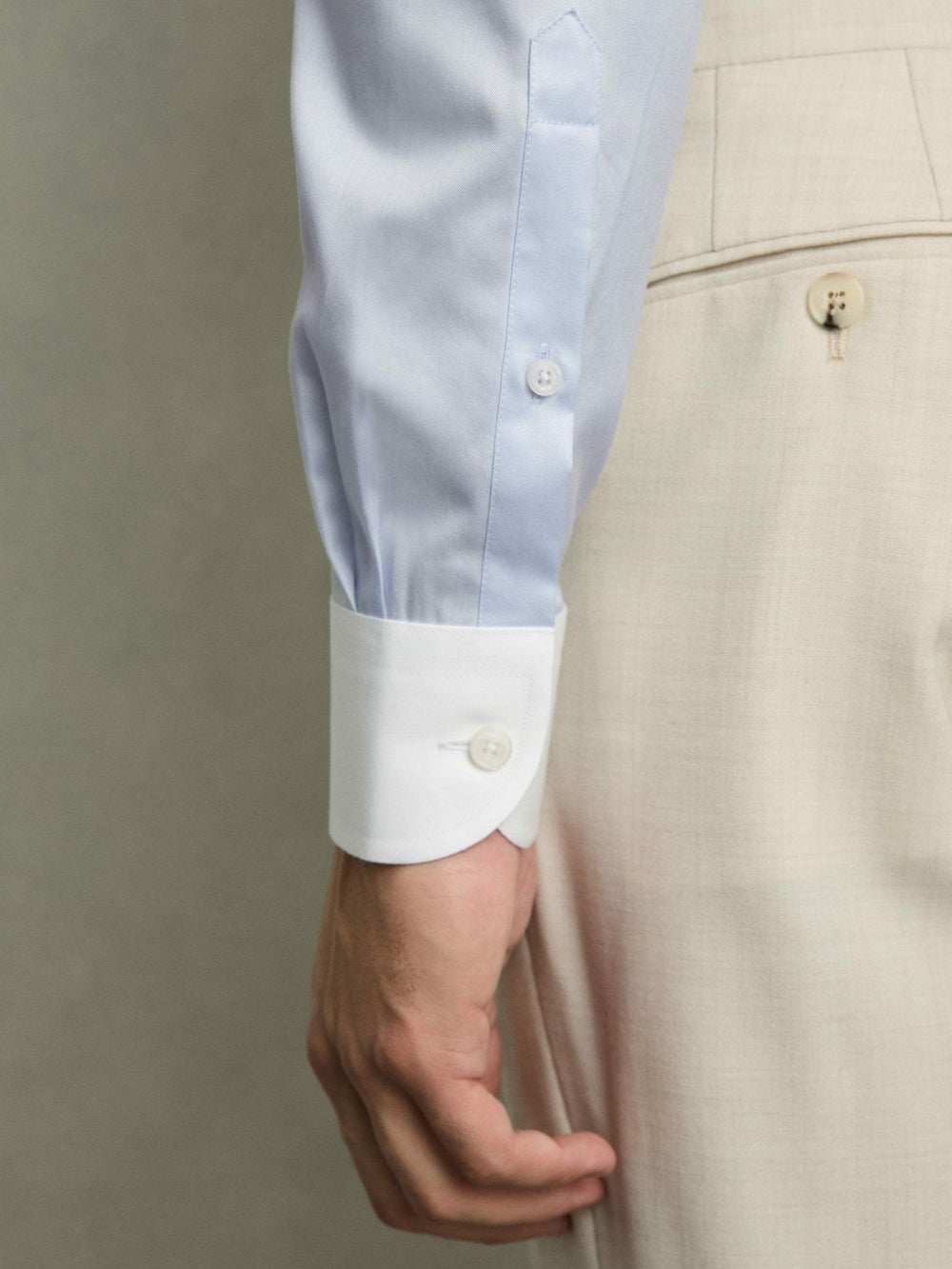 Regular-Fit Cotton Pin-Collar Shirt Contrast S Blue | Men
