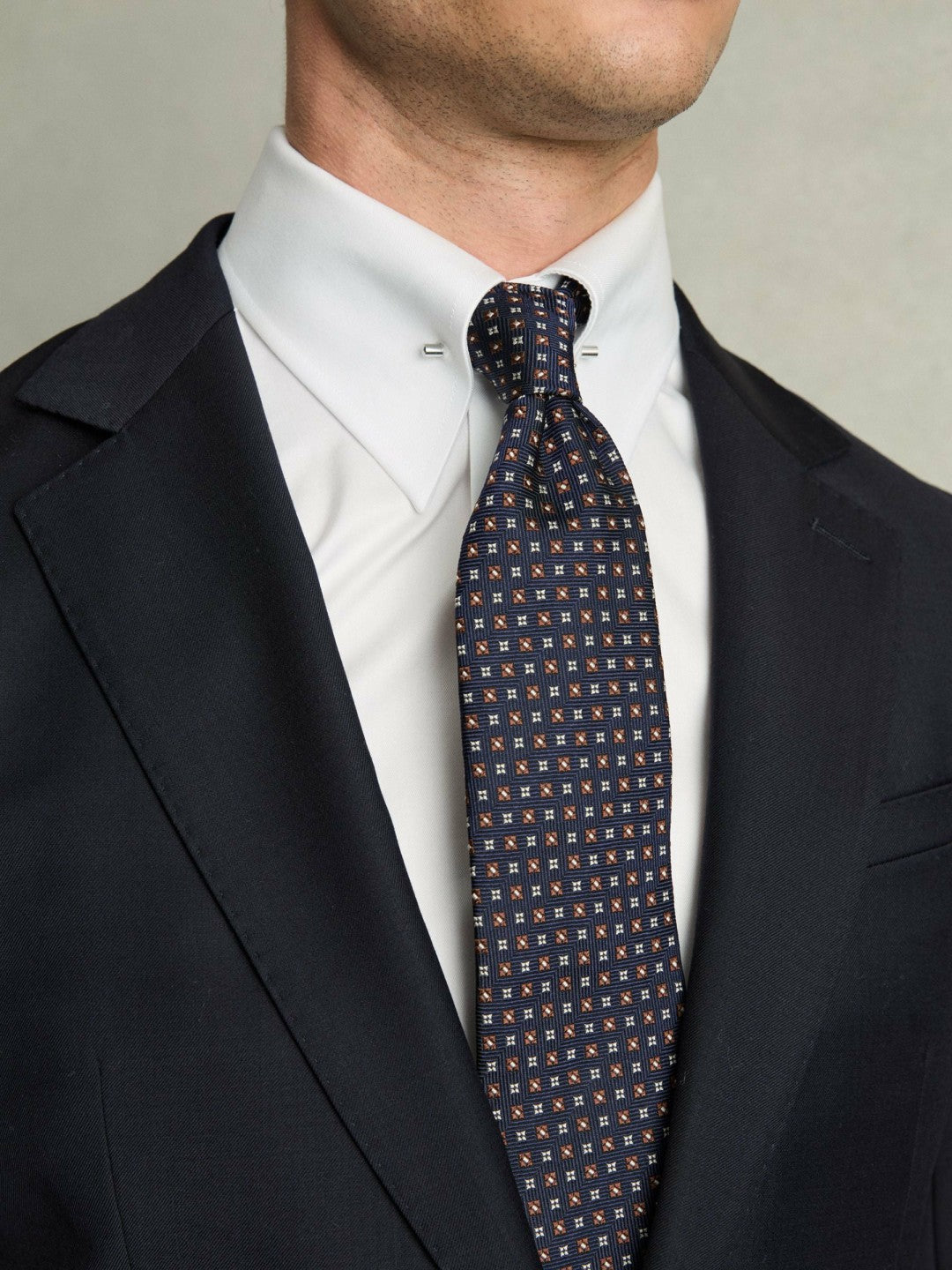 Regular-Fit Cotton Pin-Collar Shirt White | Men