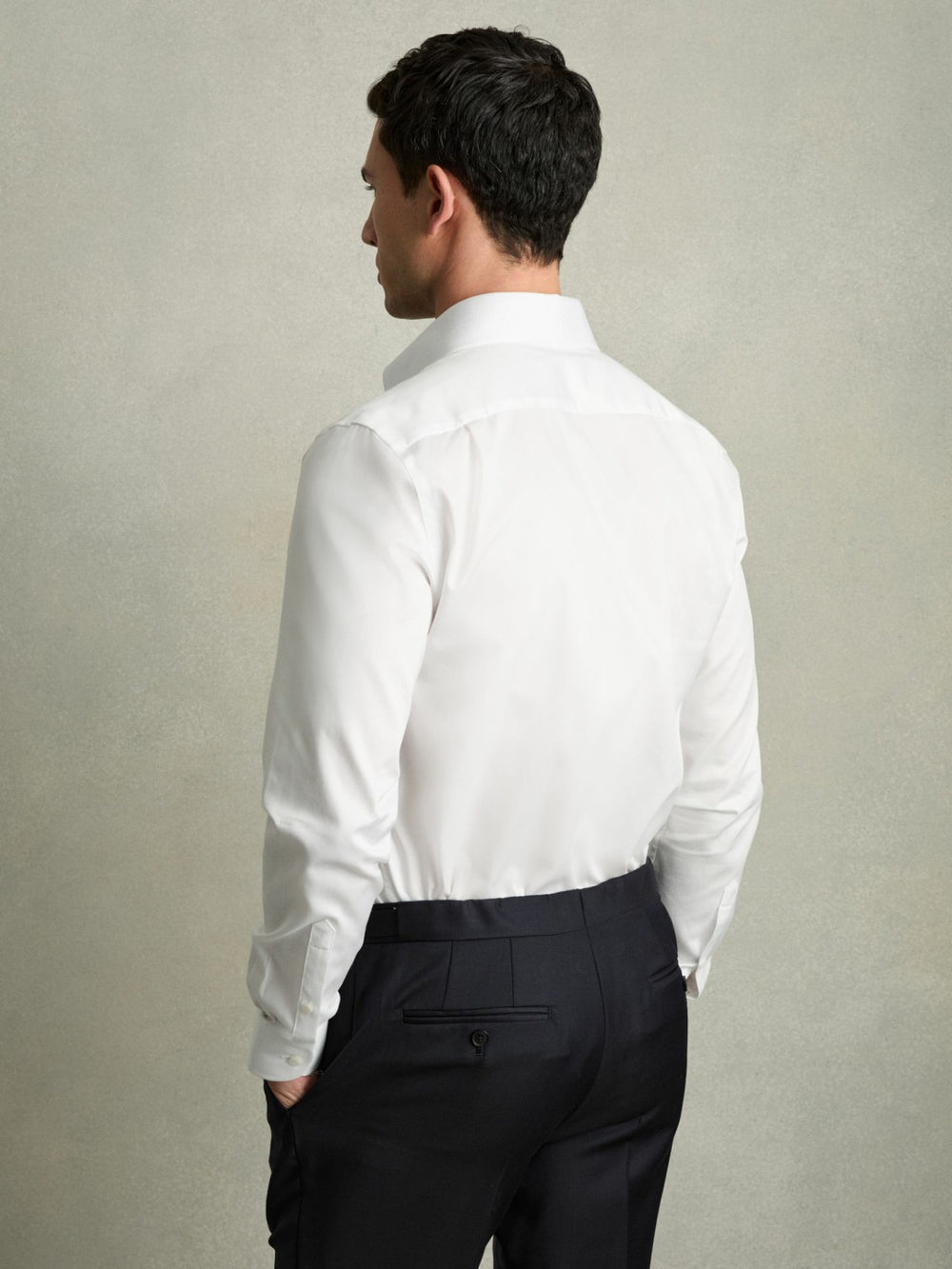 Regular-Fit Cotton Pin-Collar Shirt White | Men