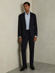 Cotton-Blend Cutaway-Collar Striped Shirt Blue Stripe | Men
