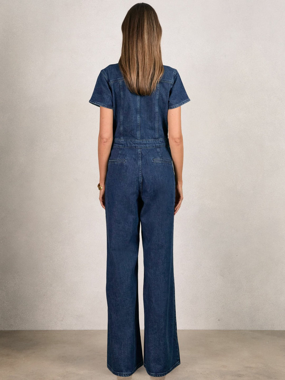 Good American Wide-Leg Denim Jumpsuit Dark Indigo | Women