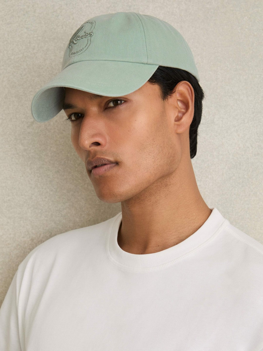 Cotton Logo-Embroidered Baseball Cap Washed Green | Men