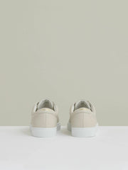 Tumbled-Leather Low-Top Trainers Off White | Men