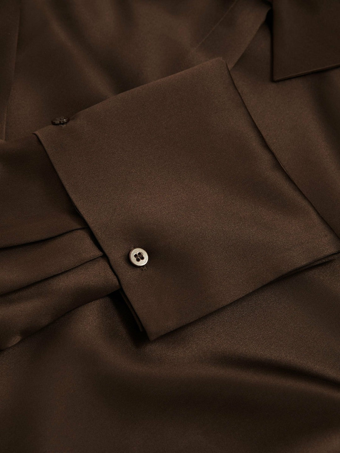 Silk Double-Cuff Button-Through Shirt Chocolate | Women