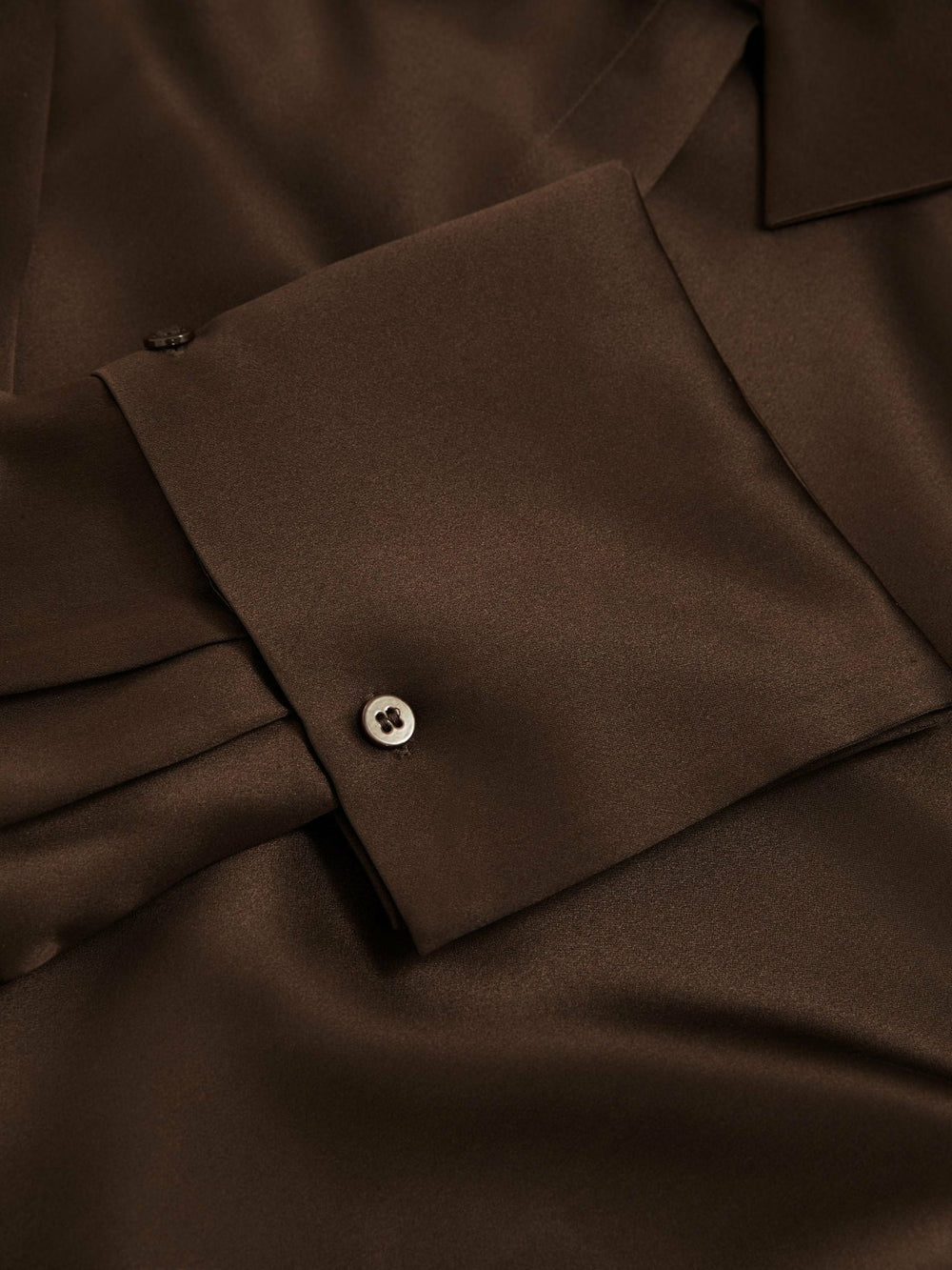 Silk Double-Cuff Button-Through Shirt Chocolate | Women