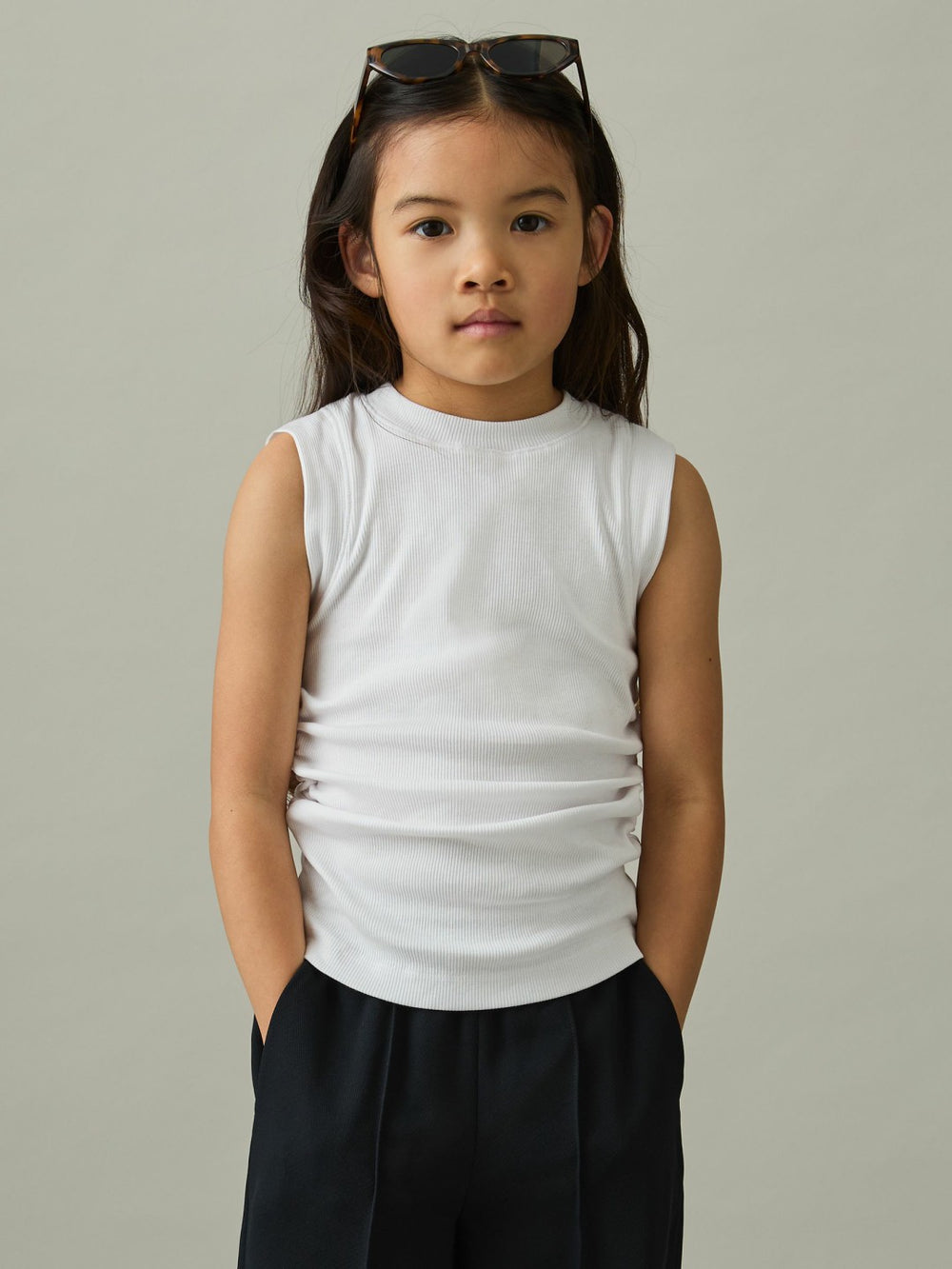 13-14 yrs Ruched Vest Top White | Children & Baby