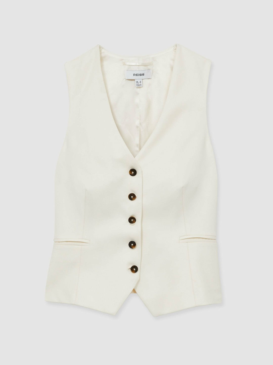 Single Breasted Tailored Waistcoat Cream | Women