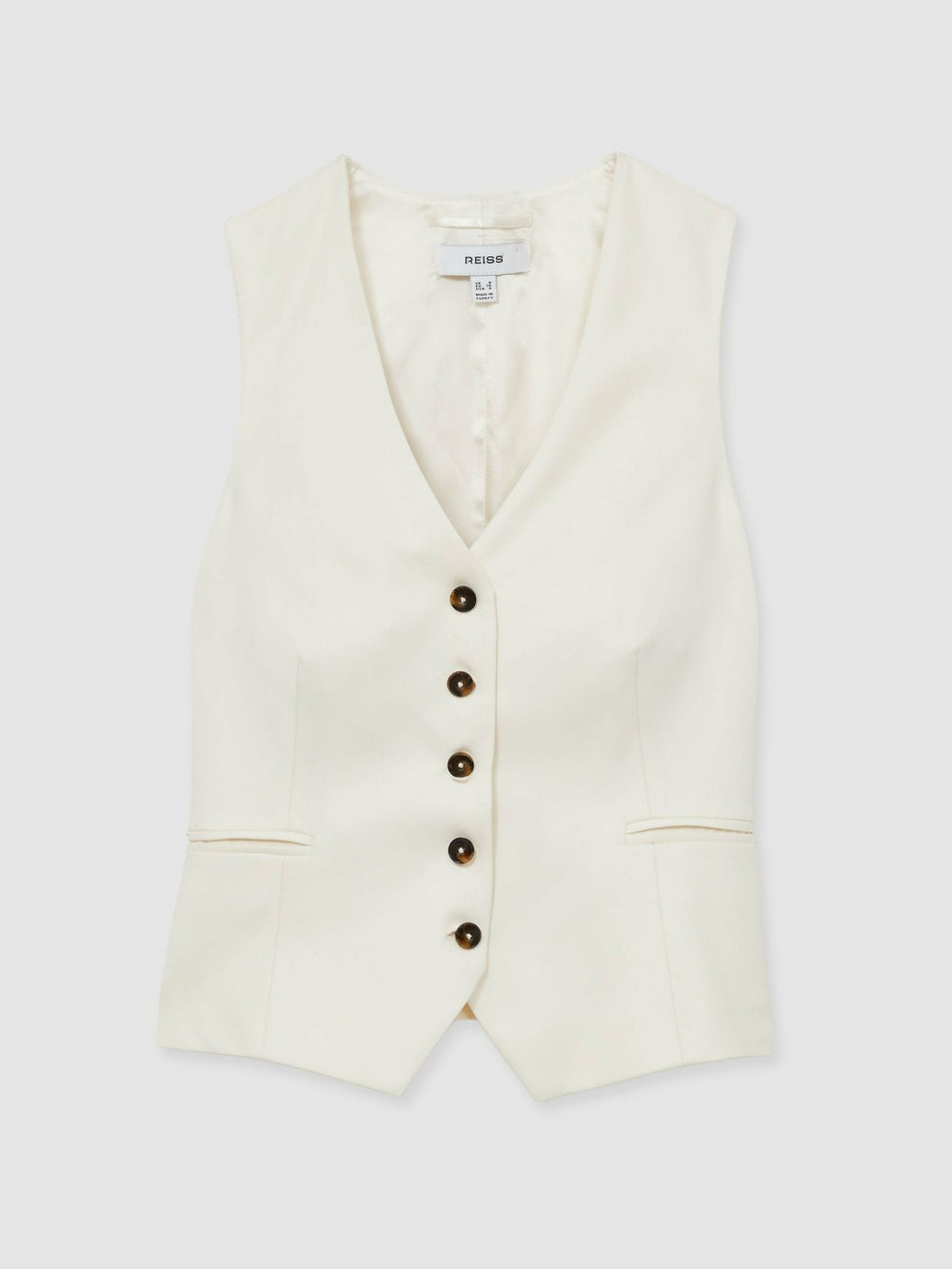 Single Breasted Tailored Waistcoat Cream | Women