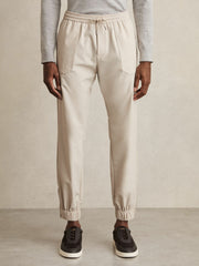 Drawstring Technical Cuffed Trousers Stone | Men