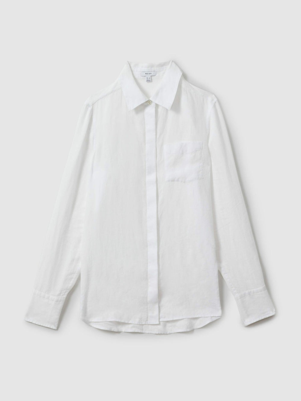 Linen Button-Through Shirt White | Women