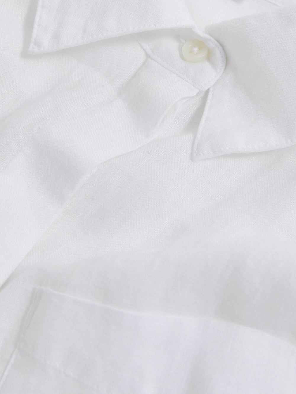 Linen Button-Through Shirt White | Women