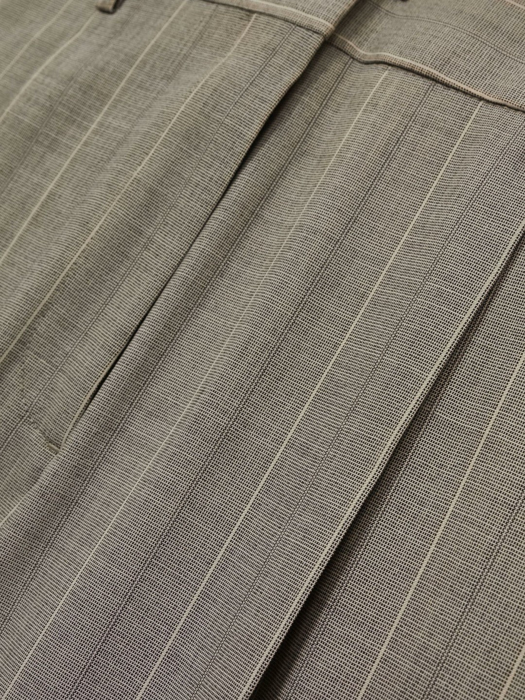 Wool-Blend Wide-Leg Pinstripe Trousers Grey | Women