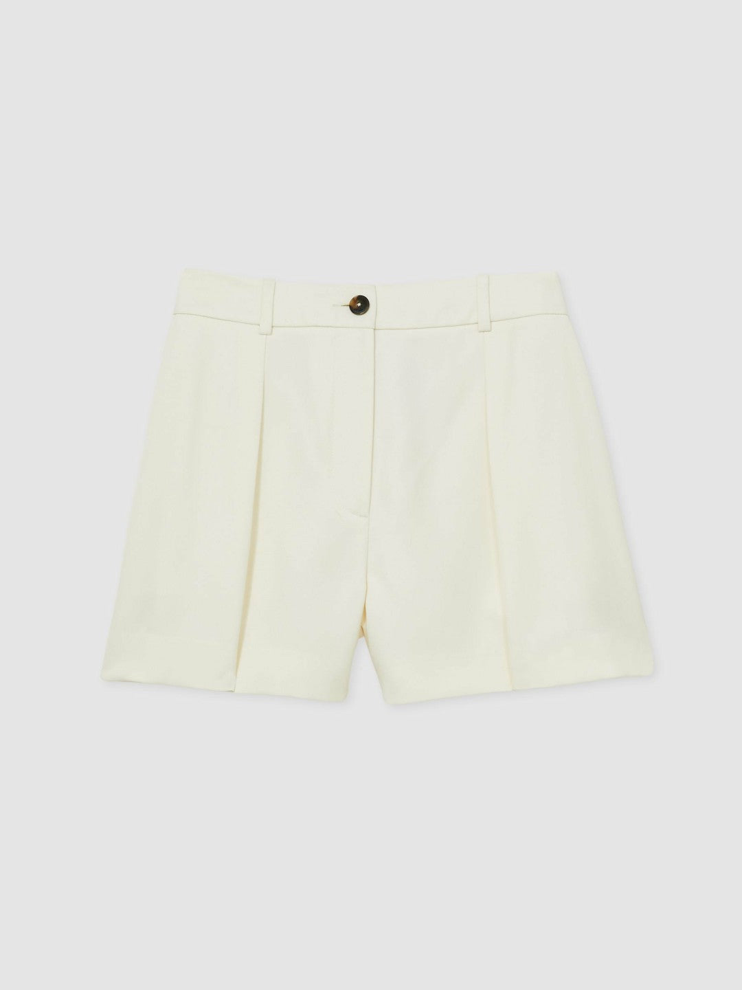 Single-Pleat Tailored Shorts Cream | Women