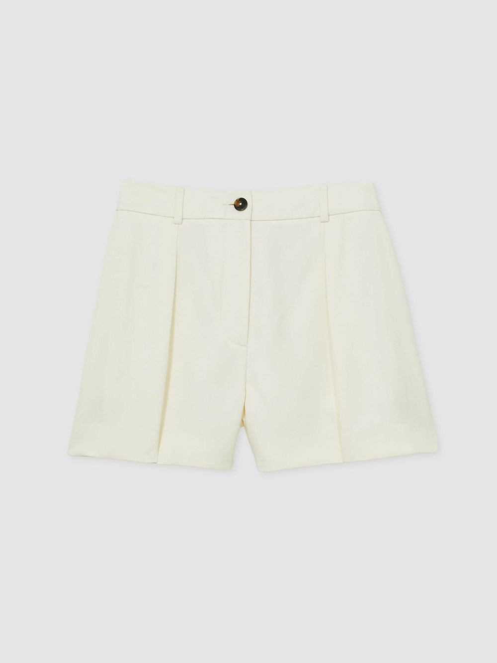Single-Pleat Tailored Shorts Cream | Women