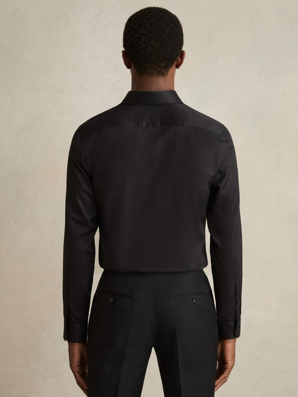 Regular Fit Cotton-Twill Two-Fold Shirt Slim-Fit Black | Men