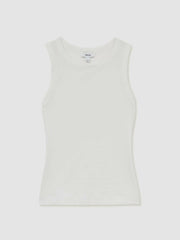 Stretch-Cotton Racerback Vest White | Women