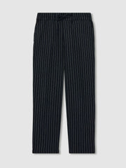 Linen-Blend Drawstring Trousers Navy Stripe | Children & Baby