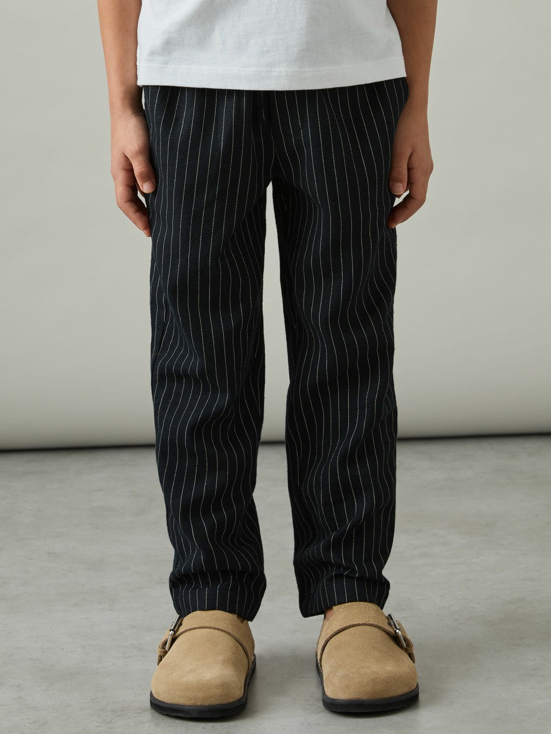 Linen-Blend Drawstring Trousers Navy Stripe | Children & Baby