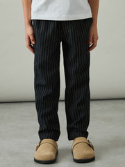 Linen-Blend Drawstring Trousers Navy Stripe | Children & Baby