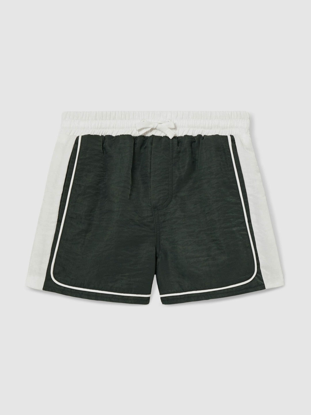 9-13 yrs Colour-Block Piped Swim Shorts Green/White | Children & Baby
