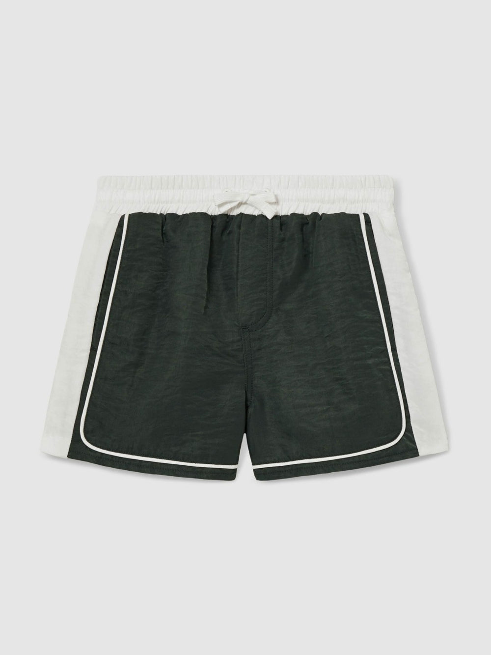 9-13 yrs Colour-Block Piped Swim Shorts Green/White | Children & Baby