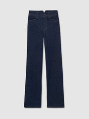 Paige High Rise Wide Leg Jeans Edinburgh Dark Blue | Women