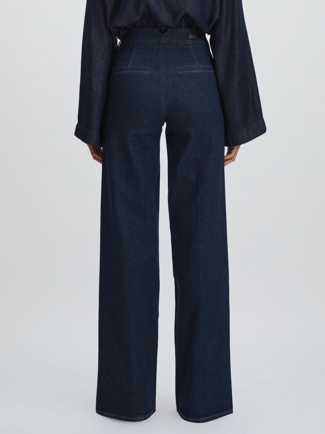 Paige High Rise Wide Leg Jeans Edinburgh Dark Blue | Women