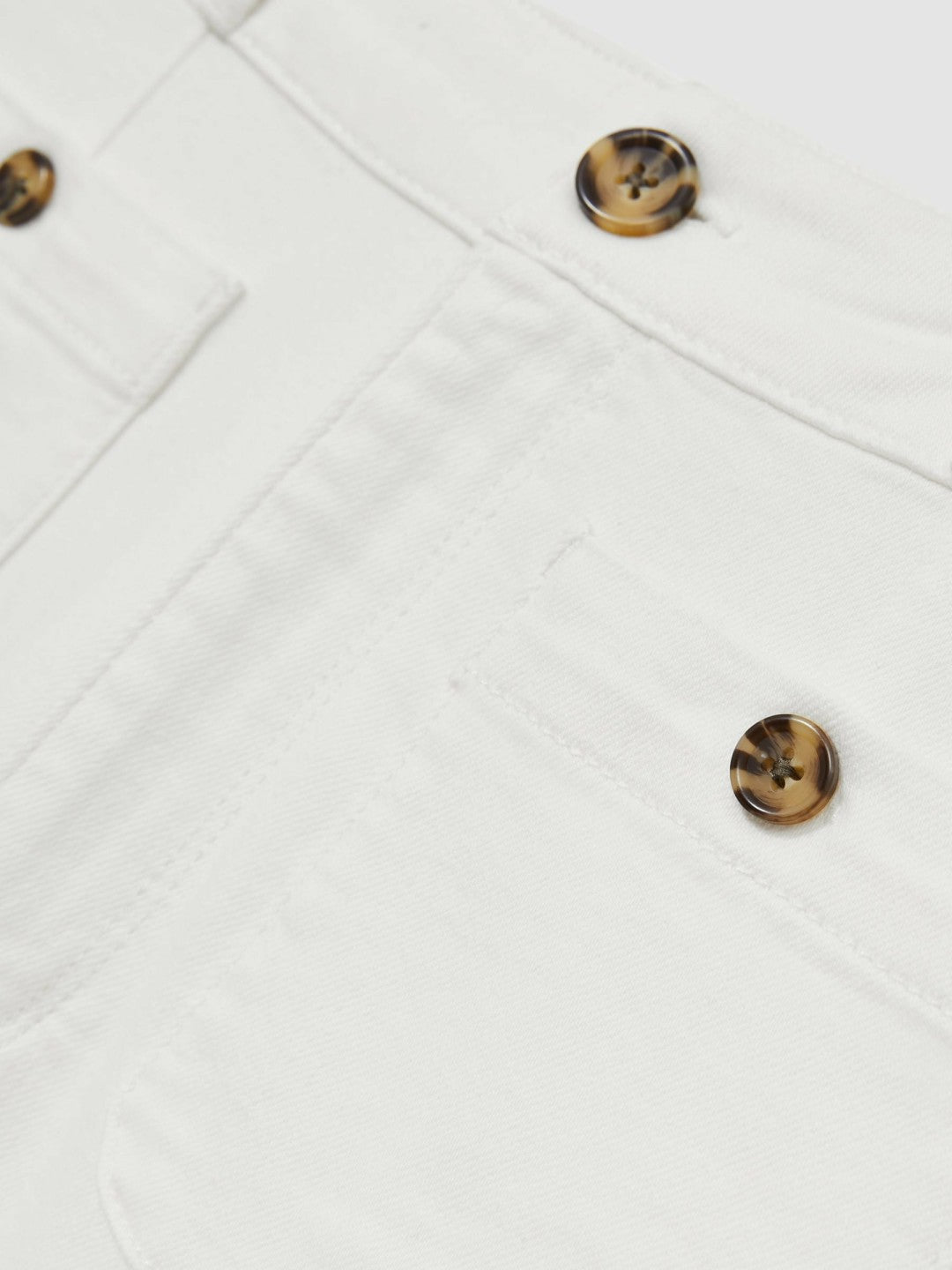 Paige Wide-Leg Patch Pocket Jeans Ecru | Women