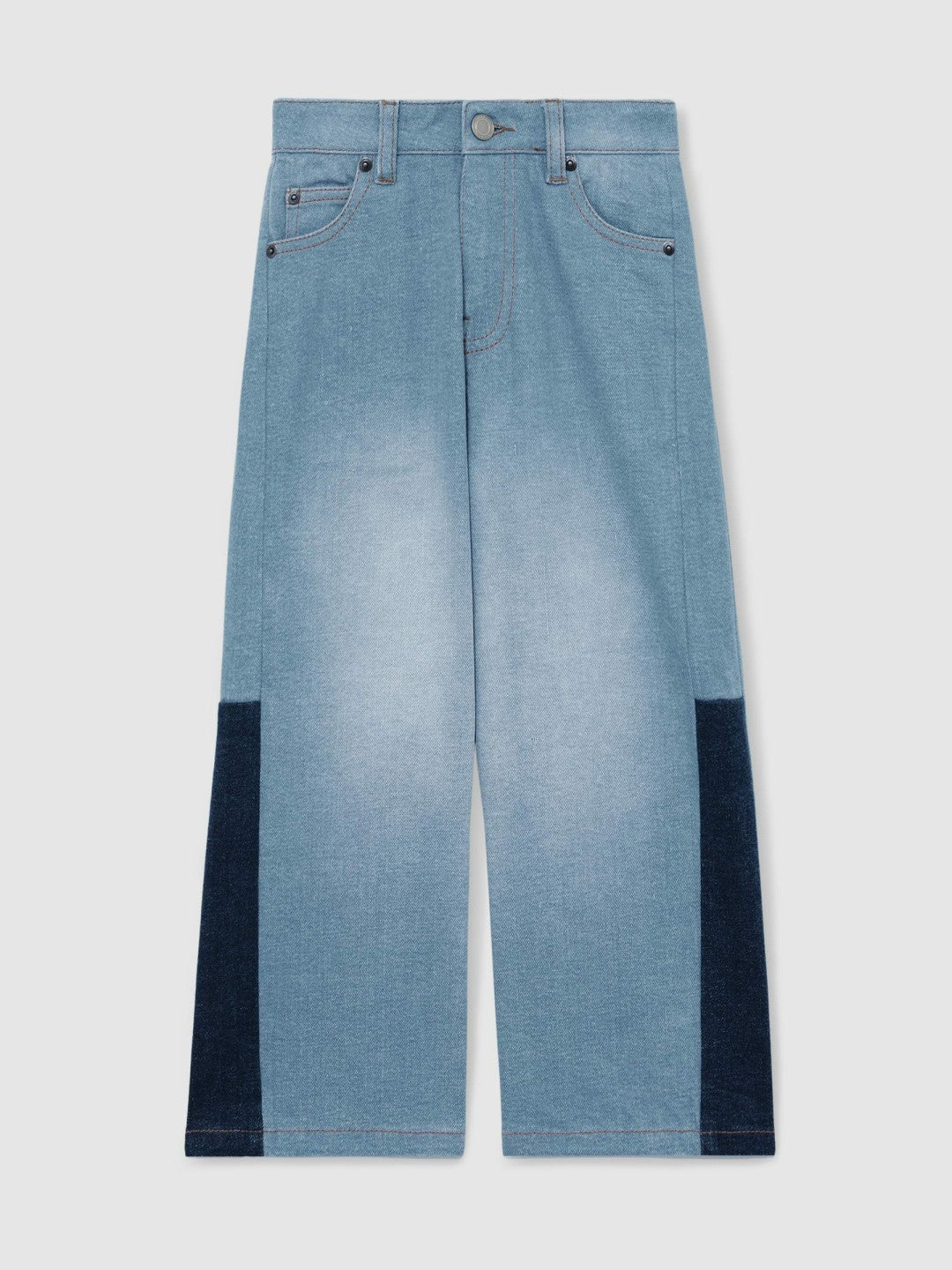 9-13 yrs Patchwork Denim Jeans Two-Tone Blue | Children & Baby