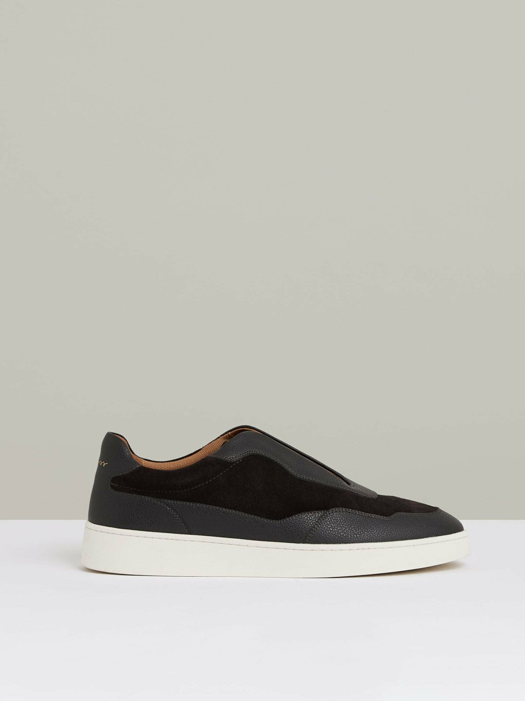 Leather Elasticated-Lace Trainers Espresso Brown | Men