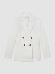 Double-Breasted Notch-Lapel Blazer White | Women
