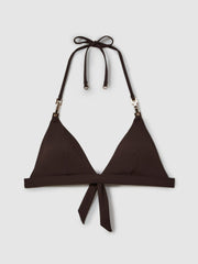 Triangle Halter Neck Bikini Top Chocolate | Women