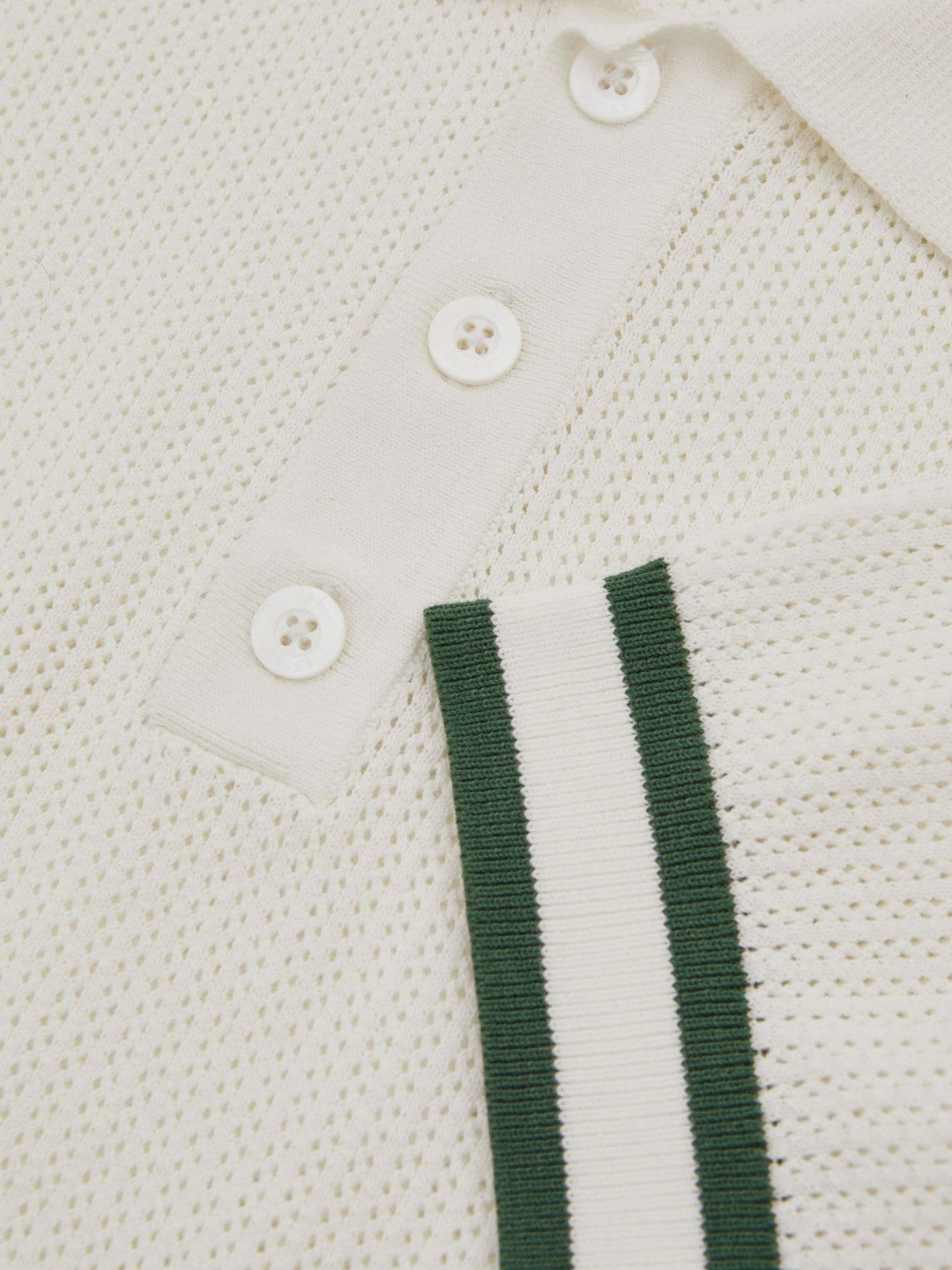 | Ché Knitted Half-Button Polo Shirt White | Men