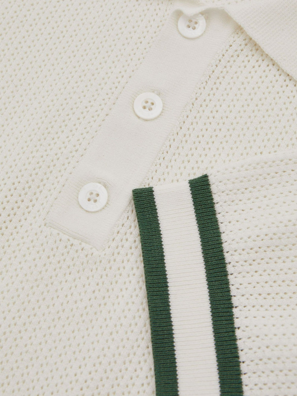 | Ché Knitted Half-Button Polo Shirt White | Men
