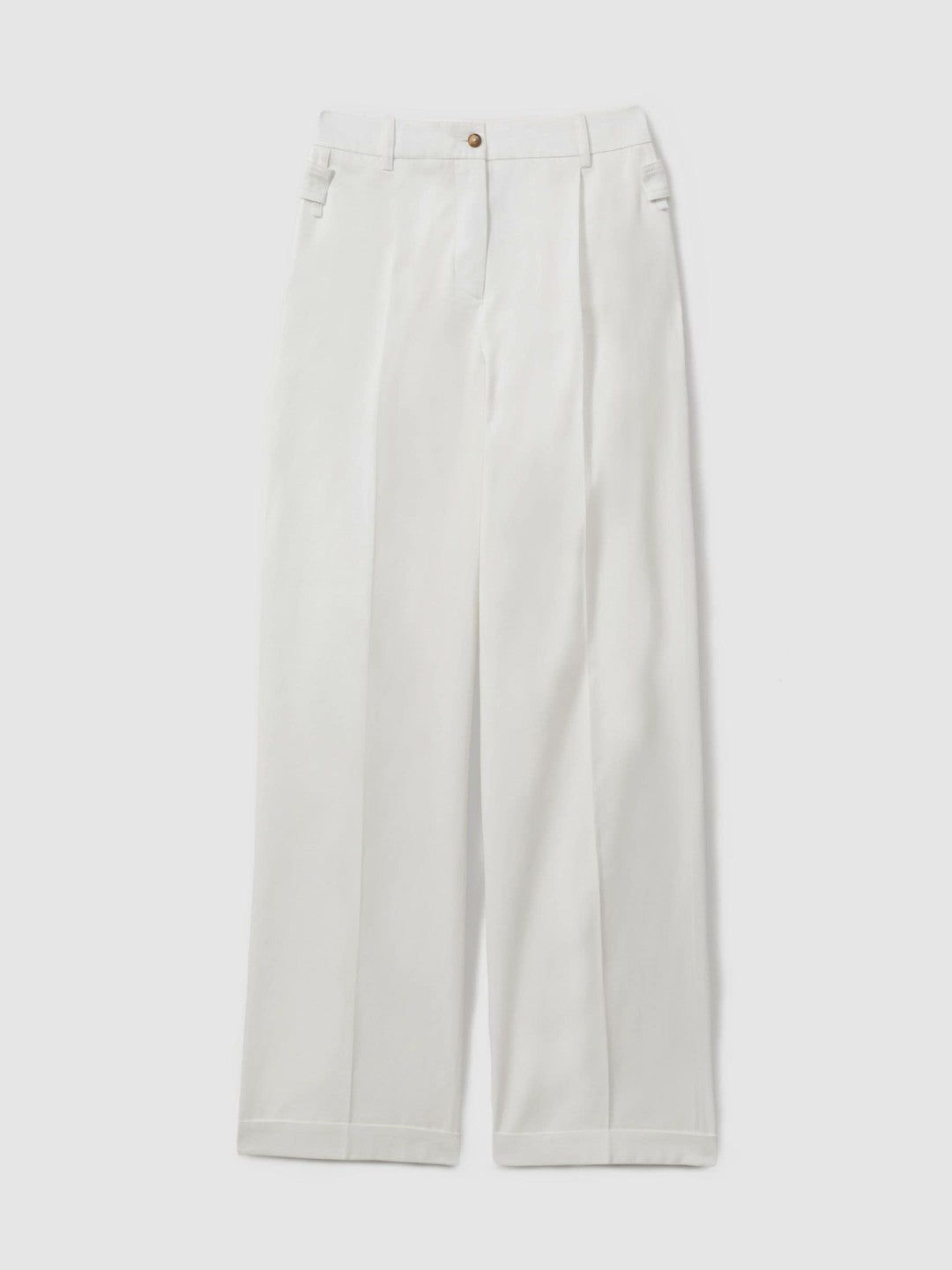 Cotton Wide Leg Suit Trousers White | Women