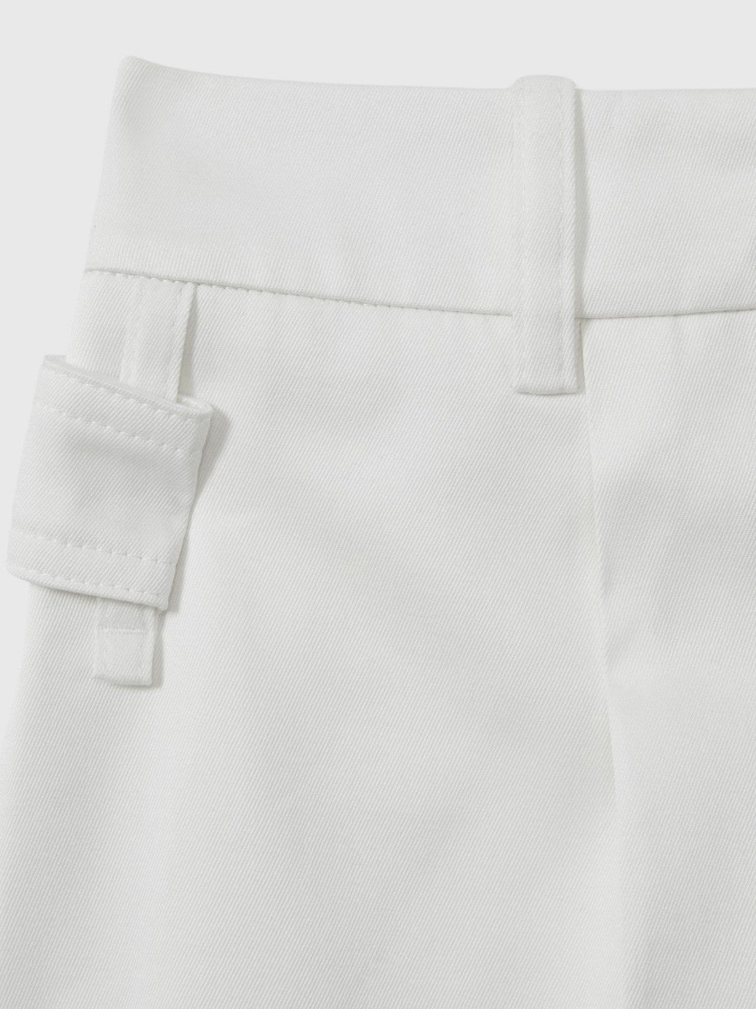 Cotton Wide Leg Suit Trousers White | Women