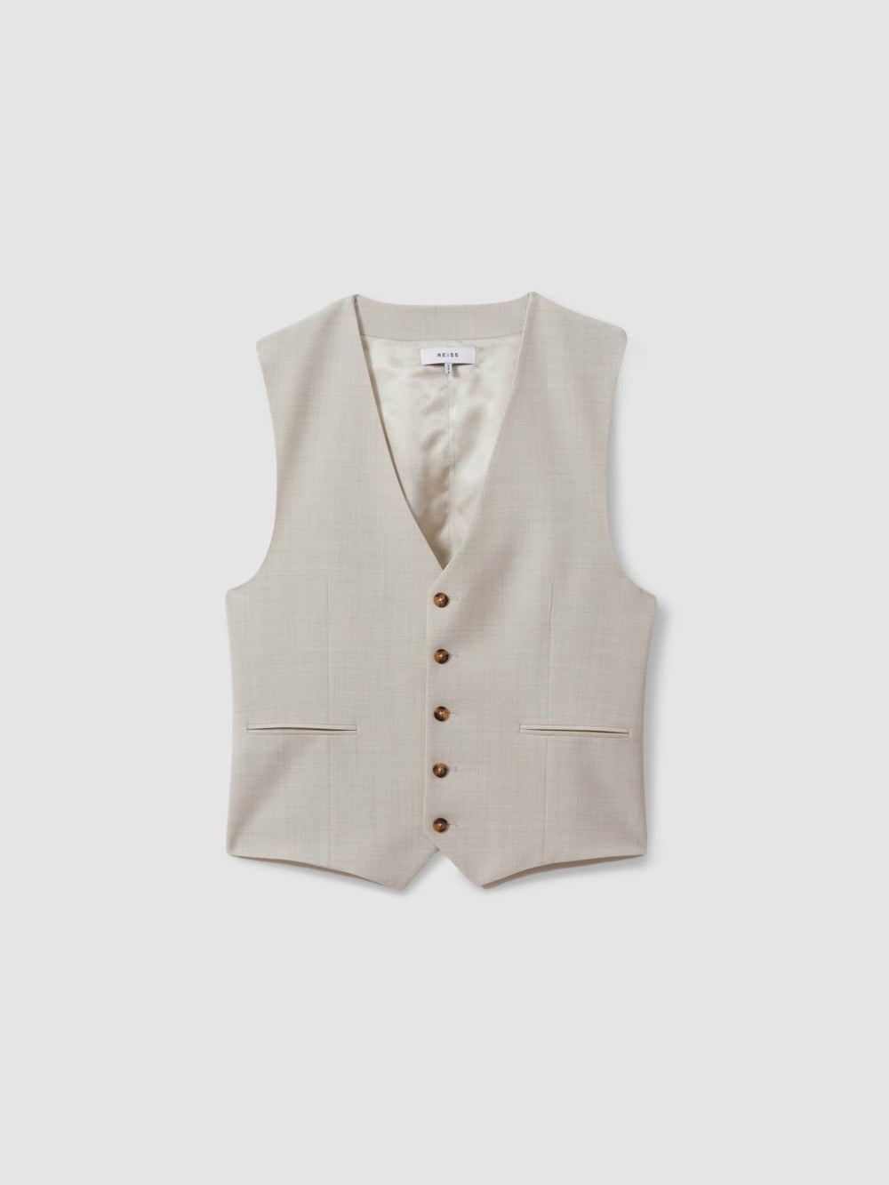 Slim Fit Single Breasted Waistcoat Stone | Men