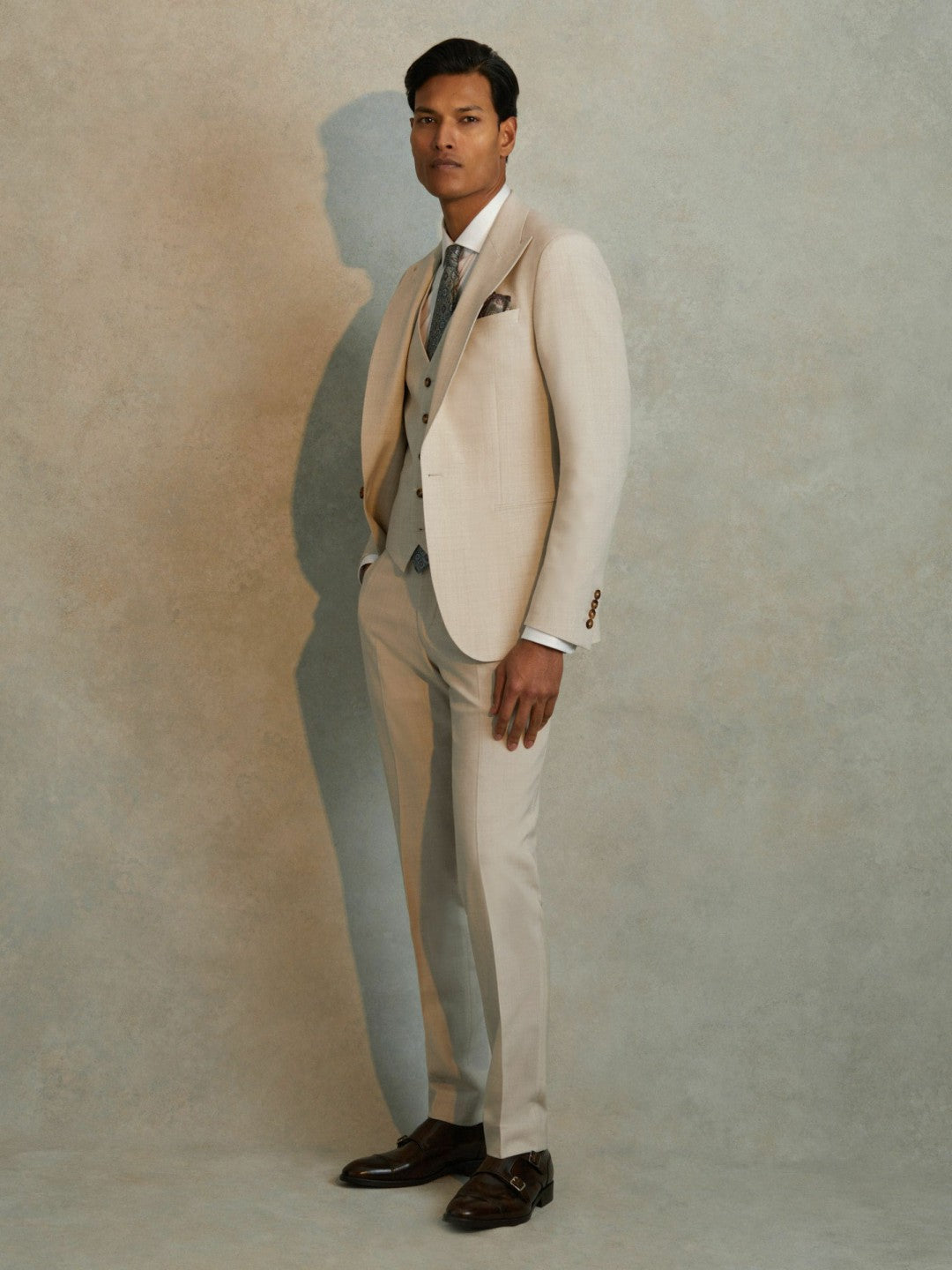 Slim Fit Single Breasted Waistcoat Stone | Men