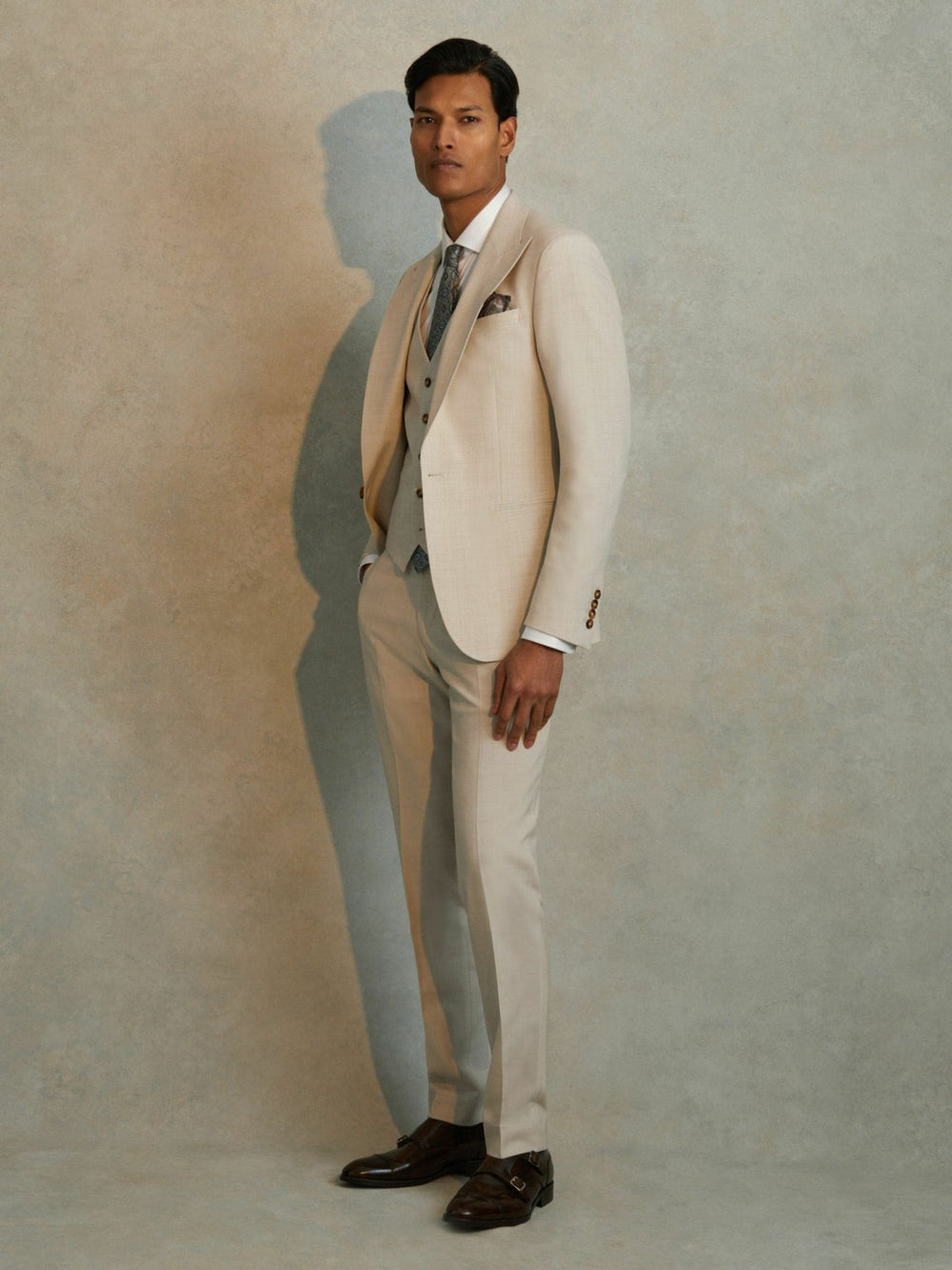 Slim Fit Single Breasted Waistcoat Stone | Men