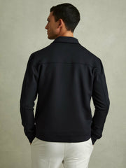 Interlock Jersey Zip-Through Jacket Navy Blue | Men