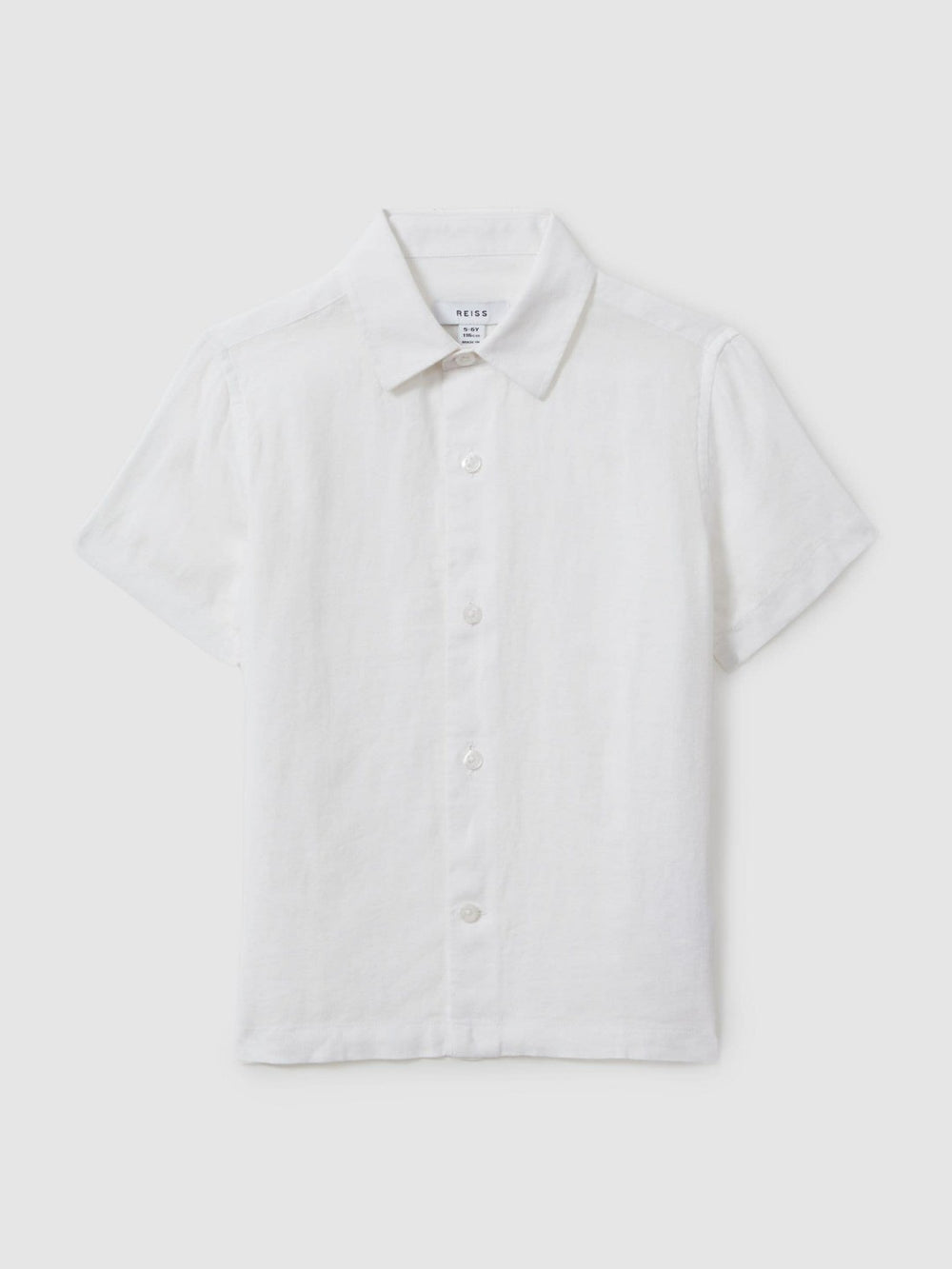 9-13 yrs Short Sleeve Linen Shirt White | Children & Baby